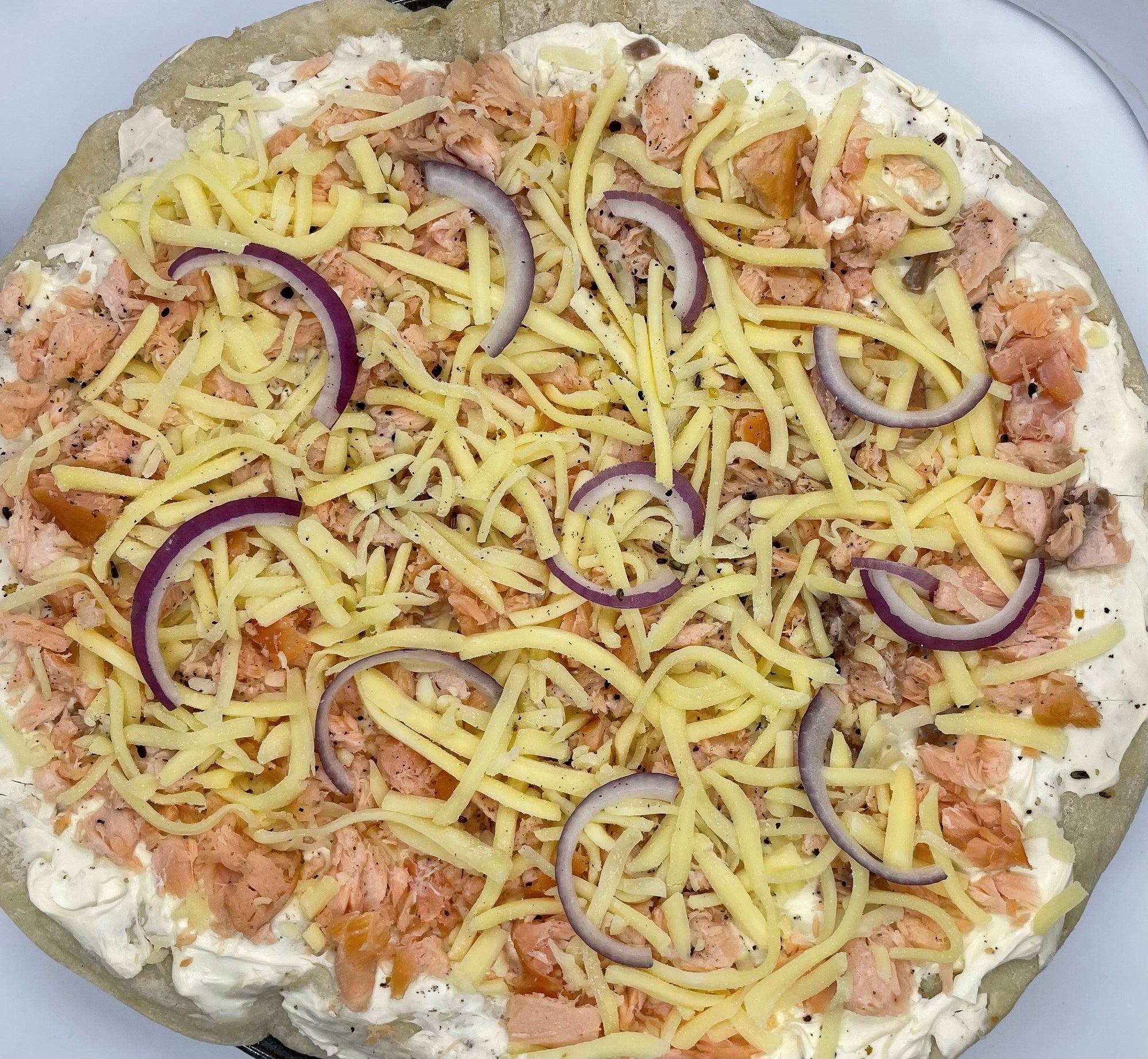 Salmon with Orange & fennel Pizza